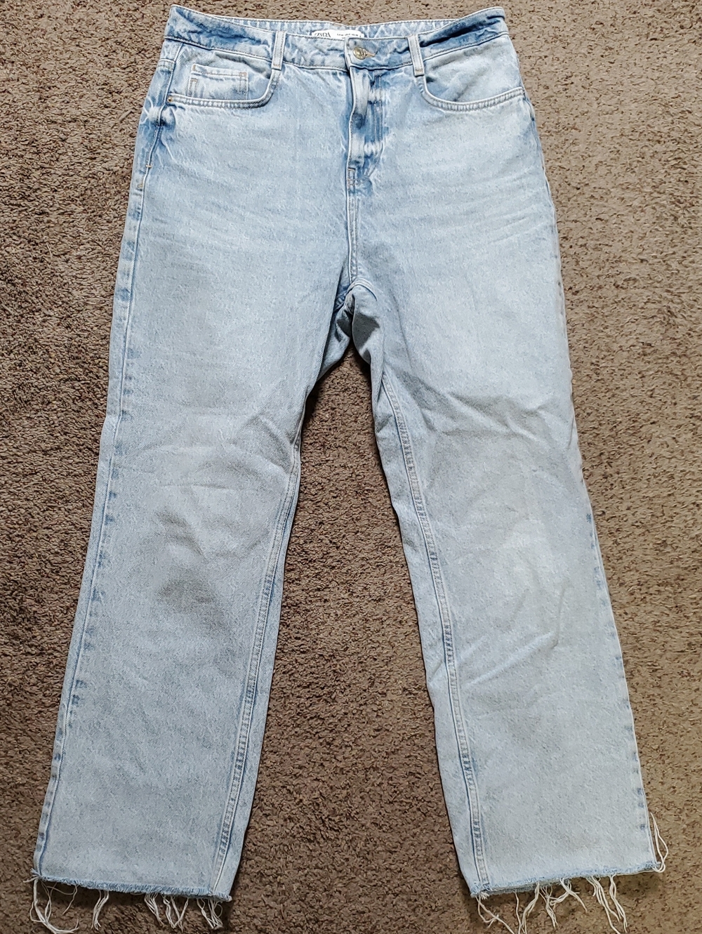 Zara High-Rise Woman's Z.02 Light Blue Straight Jeans Size 8